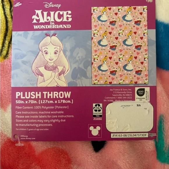 Alice in Wonderland Plush Throw Blanket - Picture 2 of 2